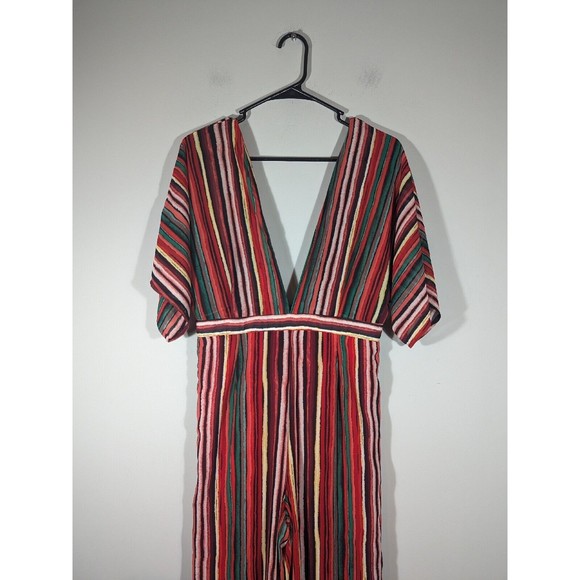 Windsor Multicolor Striped V Neck Jumpsuit Women Size S - Picture 3 of 8